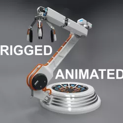 3D Futuristic Robotic Arm Rigged animated 3D model
