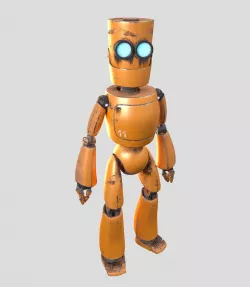 3D orange robot 3D model