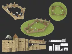 Ancient castle  Low-poly  3D model