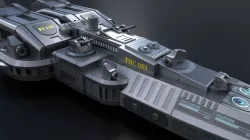Battle Spaceship Low-poly  3D model