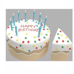 Birthday Cake with Slice 3D model