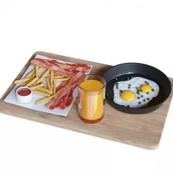 Breakfast set 3D model