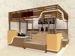 CAFE STAND -DM-WOODEN Low-poly  3D model