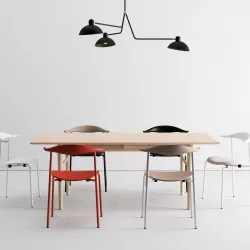 Carl Hansen Dining Set and Waldorf Triple Light 3D model