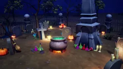 Cartoon Graveyard Props Low-poly  3D model