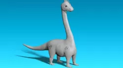 cartoon grey dino Low-poly  3D model