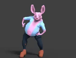 cartoon rabbit 3D model