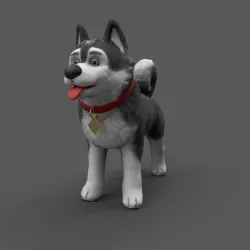 Cartoony Dog Game Ready Low-poly  3D model