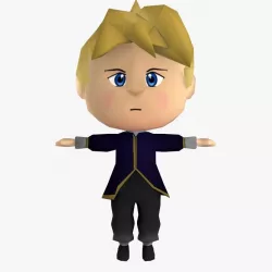 Chibi Character Boy Low-poly  3D model