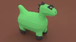 Chibi Dinosaurus 3D Model Low-poly  3D model