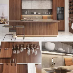 Cocina Gamadecor roble torrefacto 3D model