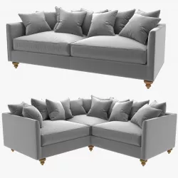 Custom made straight and corner sofas 3D model