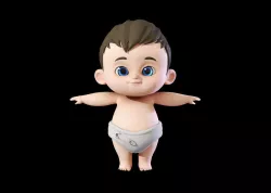Cute Baby Boy 3D model 3D model