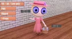 Cute Zombie Wooden Doll Florist Low-poly  3D model