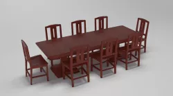Dinnig Table With Chairs 3D model