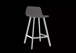 Fabric and metal bar stool 3D model