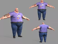 Fat Gangster Low-poly  3D model