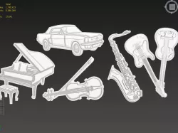 Five Models Suitable for embossing Hot Foil Technique 3D model