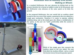 Kick and Go Scooter with Auxiliary Drive Wheel: Update
