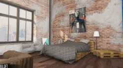 loft - modular interior Low-poly  3D model