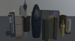 London High Rise Pack Low-poly  3D model