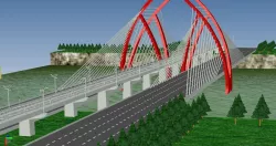 Lotus single tower cable-stayed bridge