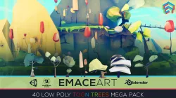 Low Poly Nature Project - Starter Trees Pack Toon Edition Set Low-poly  3D model