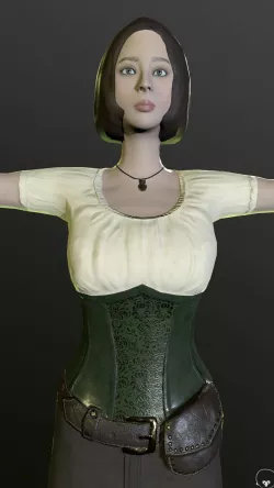 Low poly steampunk girl Low-poly  3D model