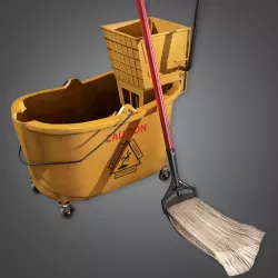 Mop And Bucket HPL - PBR Game Ready Low-poly  3D model