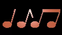 Musical notes voxel 3D model