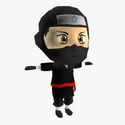 Ninja Chibi Style Character Low-poly  3D model