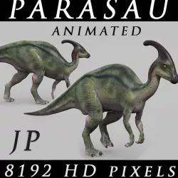 Parasaurolophus 8192 HD - 3d animated model Low-poly  3D model