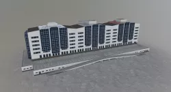 Prague Airport Business Center Low-poly  3D model