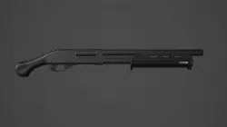 Remington 870 tac - 14 Low-poly  3D model