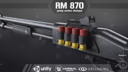 RM 870 Shotgun Low-poly  3D model