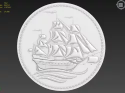 Sailboat Suitable for embossing Hot Foil Technique 3D model