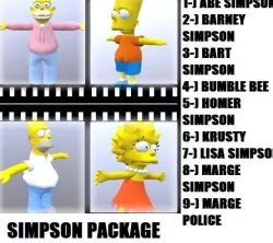 Simpsons Package Low-poly  3D model