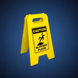 Slippery Floor Sign  Low-poly  3D model