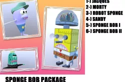 Sponge Bob Package Low-poly  3D model
