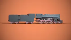 Steam Train Low-poly  3D model