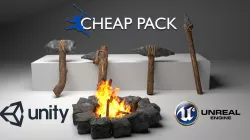 Stone Age Tools Pack PBR Primal Low-poly  3D model
