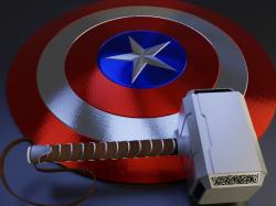 captain america shield and thor hammer 3d models 【 STLFinder