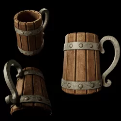 Viking Mug Low-poly  3D model