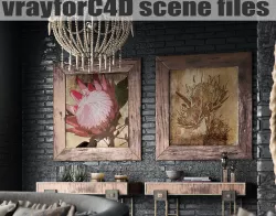 VRayforC4D Scene files - African Interior Scene 3D model