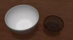 White Bowl and Glass Bowl Low-poly  3D model