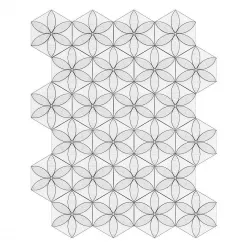White Flower Decor Wall Panel 3D model