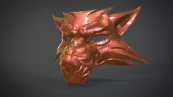 Witcher Wolf Mask Low-poly  3D model