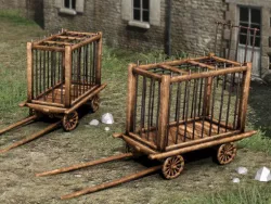 Wooden cart - prison Low-poly  3D model