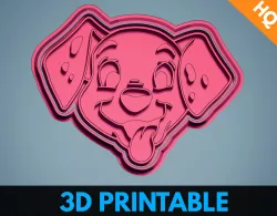 101 Dalmatians Dog Inspired Cookie Cutter Baking Fondant Favor  3D print model