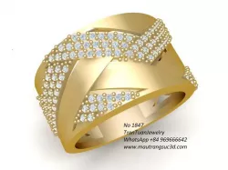 1847 Diamond Korean Ring 3D print model